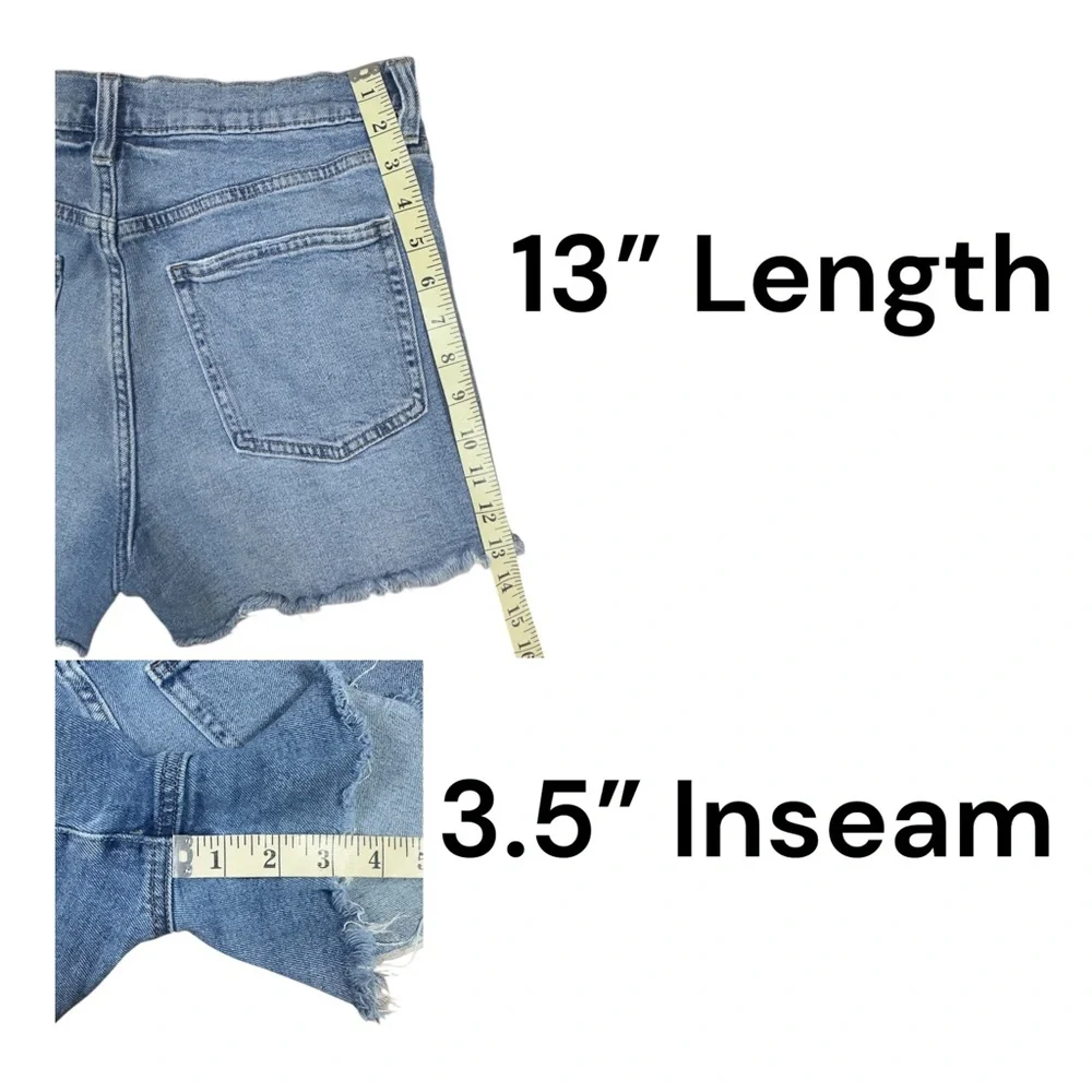 Gap Classic Distressed Denim Shorts - Light Blue
